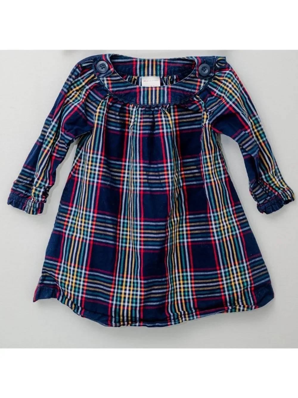 Hanna Andersson Plaid Cotton Dress 18-24 Months (80 cm) EUC